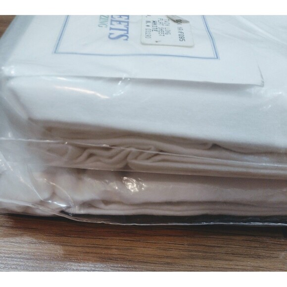 LL Bean 100% Cotton Flannel Twin Long Sheet Set White Portugal NEW In Package - Picture 9 of 9